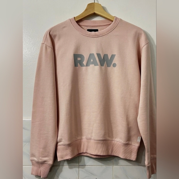 NWT - G-Star Women's Blush Pink Crew Neck Sweater, Size Med - Picture 3 of 4